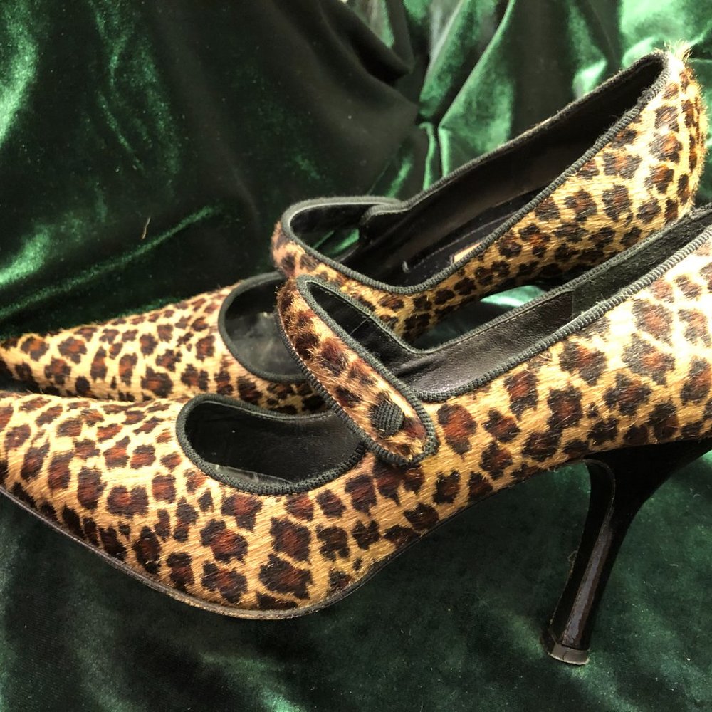 Sexy Calf Skin Leopard Print Heel (Size 8.5) - Picture 2 of 11